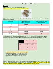 5 4 Sex Linked And Pedigrees Practice 19 20 Docx Sex Linked Traits