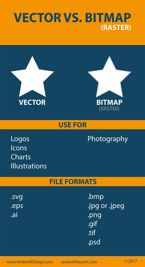 Vector vs. Bitmap (raster) Infographic