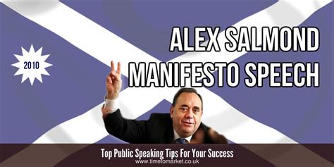 Alex Salmond Manifesto Speech Points To Scotland Balancing Act