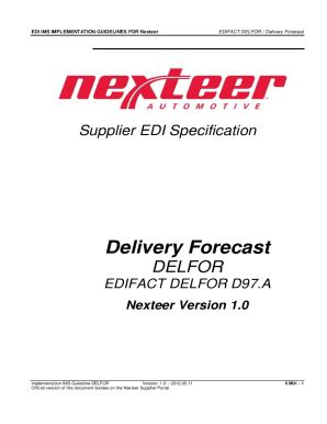 Fillable Online Delivery Forecast Fax Email Print Pdffiller