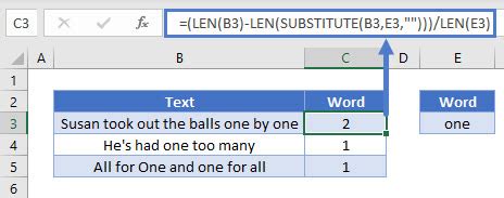 Count Number Of Times A Word Appears In A Cell Excel Google Sheets