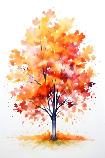 Premium AI Image | Watercolor painting of autumn trees