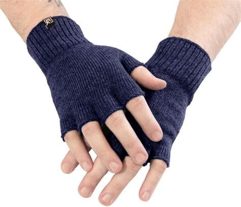 Merino Wool Knit Fingerless Gloves Seamless Knit Technology