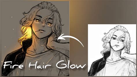 Just In A 5 Minutes Draw GLOWING FIRE HAIR Mikey Glow Art