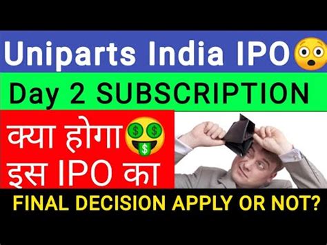 Uniparts India Ipo Subscription Status Uniparts India Ipo Apply Or Not