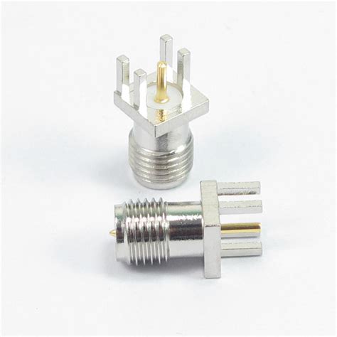 Rp Sma Female Connector Reverse Polarity Nickel Plated Edge Mount