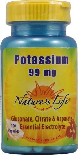 Nature S Life Potassium Capsules 99 Mg 100 Ct Smith’s Food And Drug