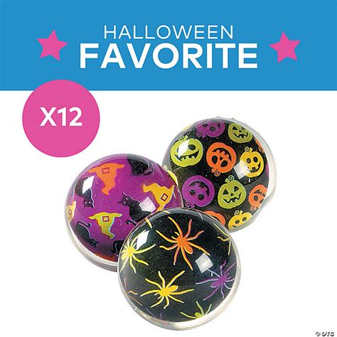 1 14 Mini Iconic Halloween Rubber Bouncy Ball Assortment 12 Pc