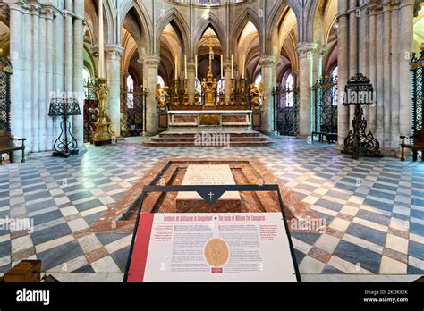 The tomb of William the conqueror in the Abbey of Saint-Étienne, also ...