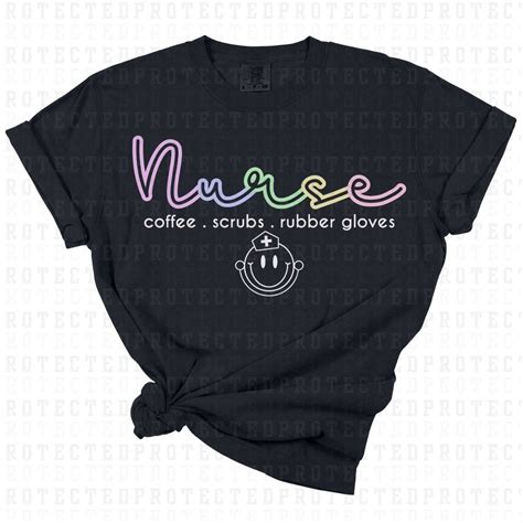 Nurse Coffee Scrubs Rubber Gloves Dtf Transfer Kai Rae Transfers