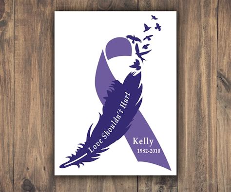 Domestic Violence Awareness Ribbon Vinyl Decal Feather Ribbon - Etsy