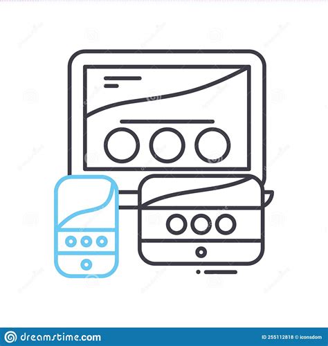 Responsive Layout Line Icon Outline Symbol Vector Illustration