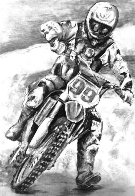 "Dirt Bike" by Ally Tate | Bike drawing, Bike art, Motorcycle drawing