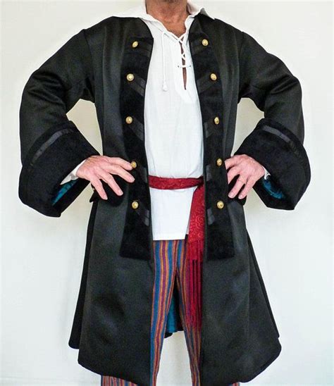 Mens Pirate Costume Frock Coatjack Sparrow Captain Hooklarp