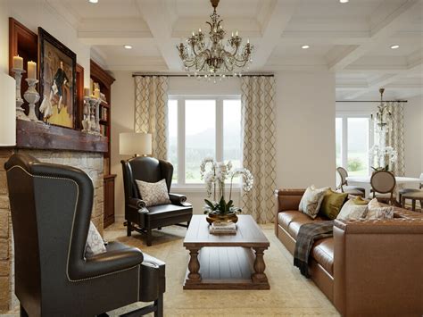 Before After Traditional Living Room With Coffered Ceiling