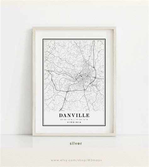 Danville Virginia Map Danville VA Map Danville City Map | Etsy