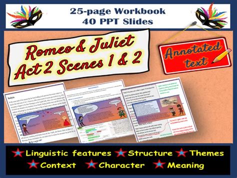 Romeo Juliet Act Scenes Annotated Text Ppt Slides