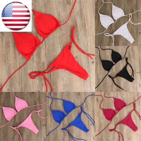 Sexy Women Brazilian Bikini Scrunches Butt Swimwear Pcs Set Lady