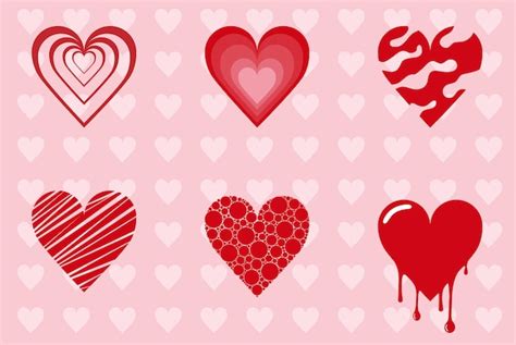 Premium Vector Set Of Hearts