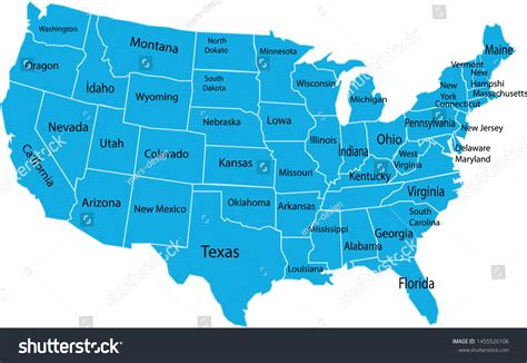 United States Map Vector Illustration Cities Stock Vector (Royalty Free ...