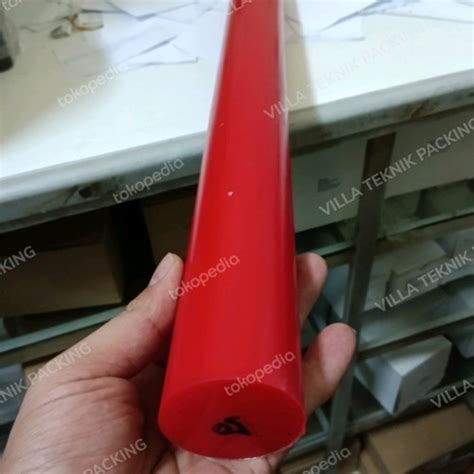 Jual PU ROD MERAH 25MM X 100CM POLYURETHANE RED BATANGAN Jakarta