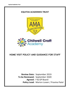 Fillable Online Equitas Home Visits Policy Aston Manor Academy Fax