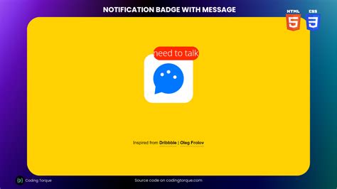 Notification Badge With Message Using Html And Css Coding Torque