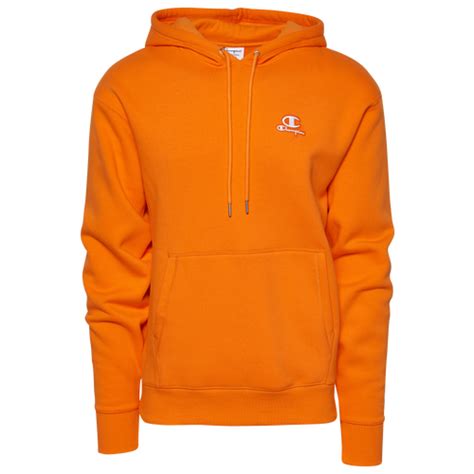 Champion Classic Fleece Hoodie Mens Orange White Size 3xl By C