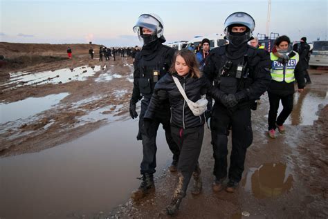 Police Carry Greta Thunberg Other Activists Away At German Coal Mine