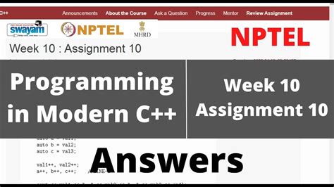 NPTEL Programming In Modern C WEEK 10 ASSIGNMENT ANSWERS YouTube