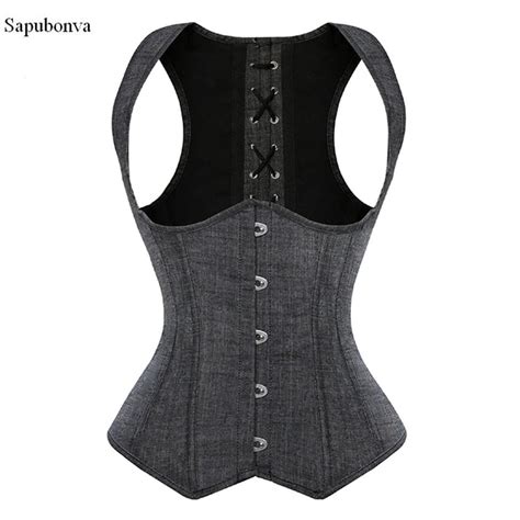 Sapubonva Bustier Corset Vest Top Underbust Corset Straps Waist Cincher