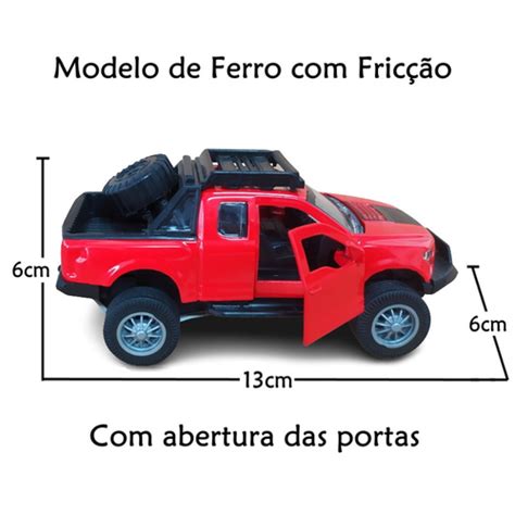 Carrinho Em Miniatura Ford Raptor Vermelho De Ferro Realista 1 32 Em