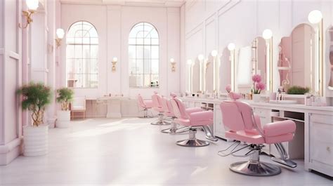 Premium Photo | Luxury bright beauty salon and hair salon in pink color ...