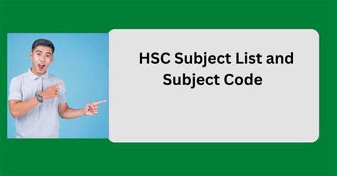 Hsc Subject List And Subject Code In Bangladesh