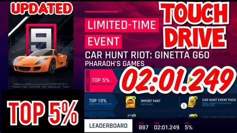 Touchdrive Asphalt 9 CAR HUNT RIOT GINETTA G60 PHARAOH GAMES