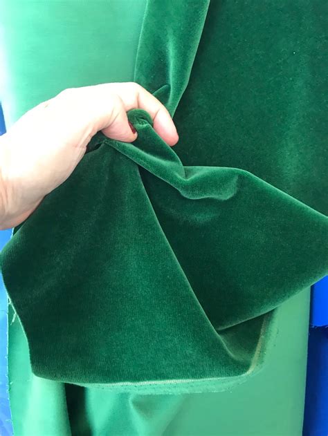 Green Cotton Velvet Fabric Grass Green Velvet Fabric Premium Etsy