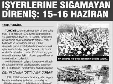 İŞyerlerİne SiĞamayan DİrenİŞ15 16 Hazİran