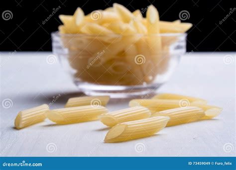 Penne In Glass Bowl Stock Image Image Of Carbohydrate 73459049