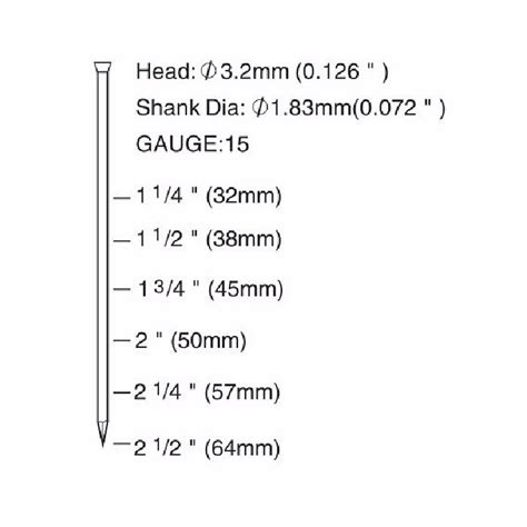 15ga Finishing Brad Da Nails For Aeg Paslode Senco Dewalt Air Gun