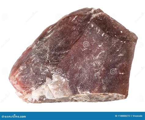 Raw Pink Flint Stone Chalcedony Isolated Stock Image Image Of