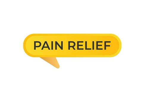 Pain Relief Button Speech Bubble Banner Label Pain Relief