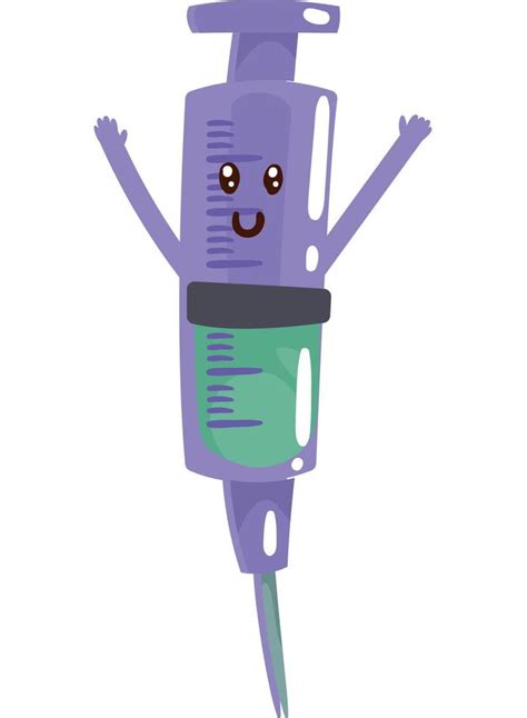 injection syringe kawaii  vector art  vecteezy