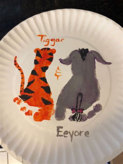 Tigger And Eeyore Footprint Art Footprint Art Footprint Crafts