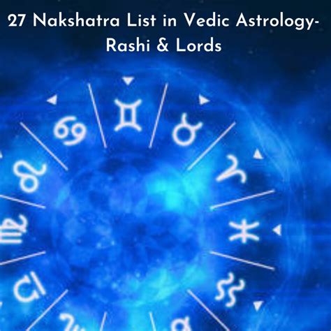 27 Nakshatra List In Vedic Astrology Rashi And Lords Astro Vastu