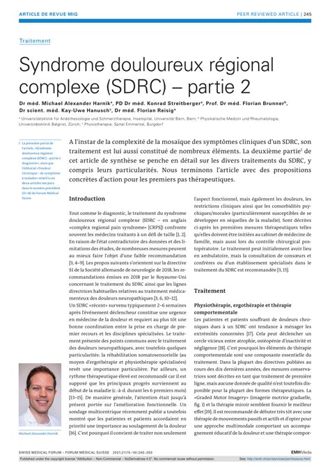 PDF Syndrome douloureux régional complexe SDRC partie 2