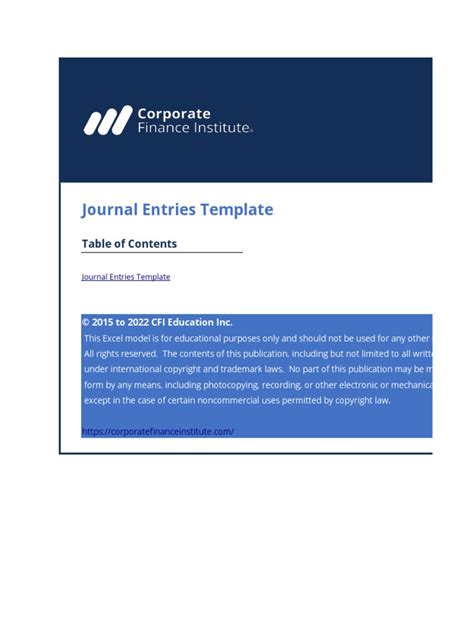 Journal Entries Template | PDF