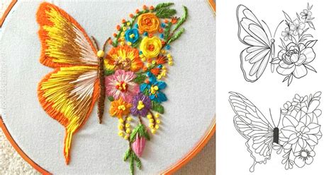 13 Diseños Para Bordar Mariposas Bordados A Mano