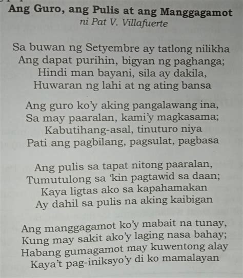 Mga Gabay Na Tanong Ano Ang Paksa Ng Tula Ipaliwanag Anong Anyo