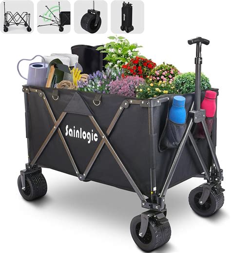 Amazon Sainlogic 300L Collapsible Folding Wagon With 450Lbs Large