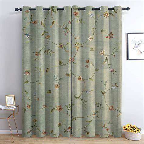 Amazon Wanjv Botanical Floral Curtains For Living Room Bedroom